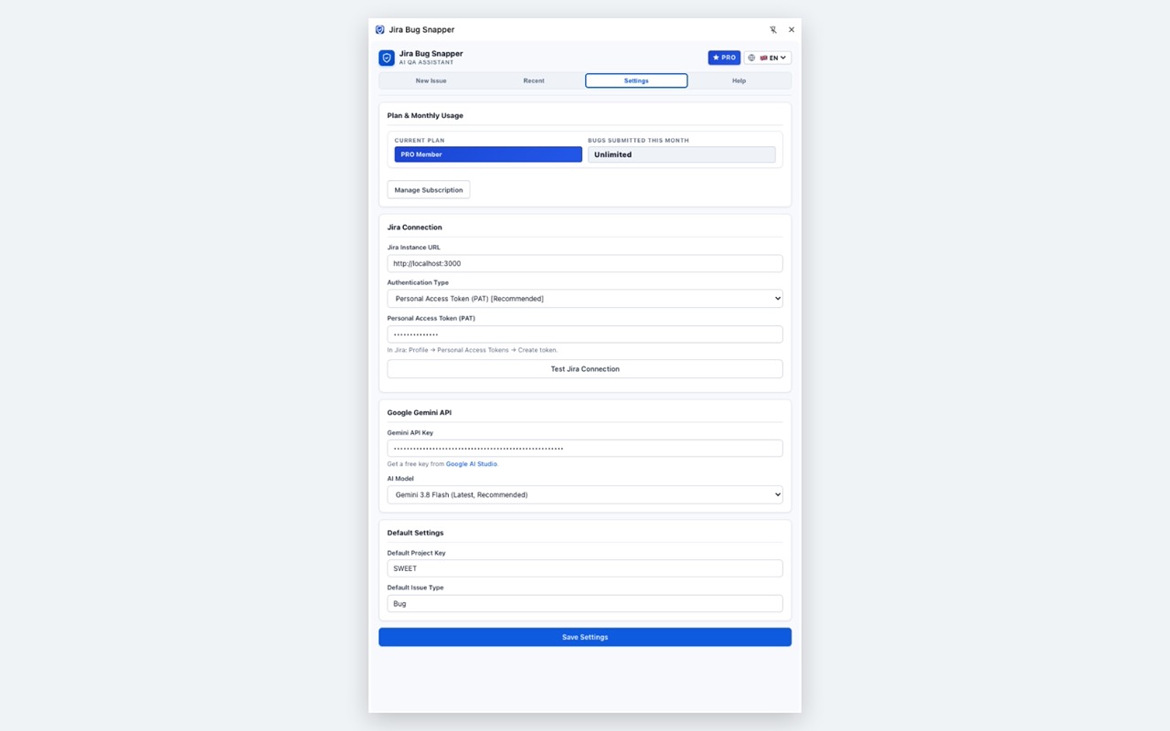 Settings & PRO Member tab